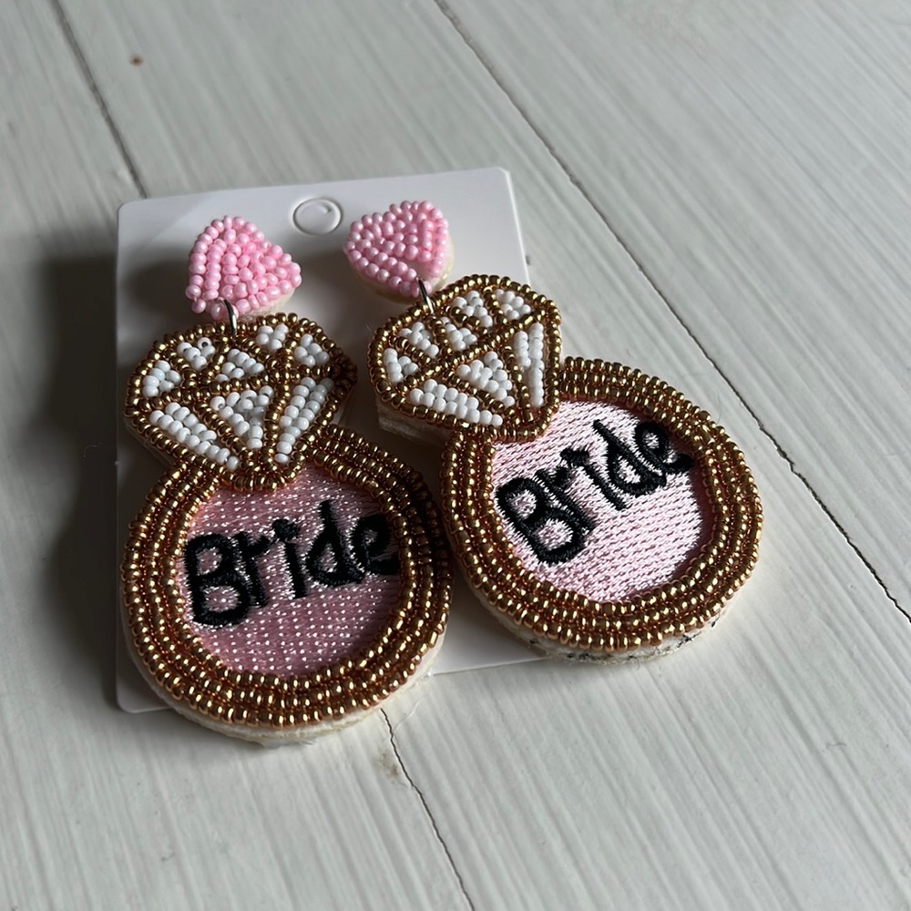 Beaded bride earrings